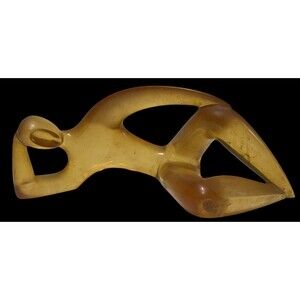 Large Vintage Modernist Reclining Nude Sculpture – 18” Heavy Lucite/Acrylic Art